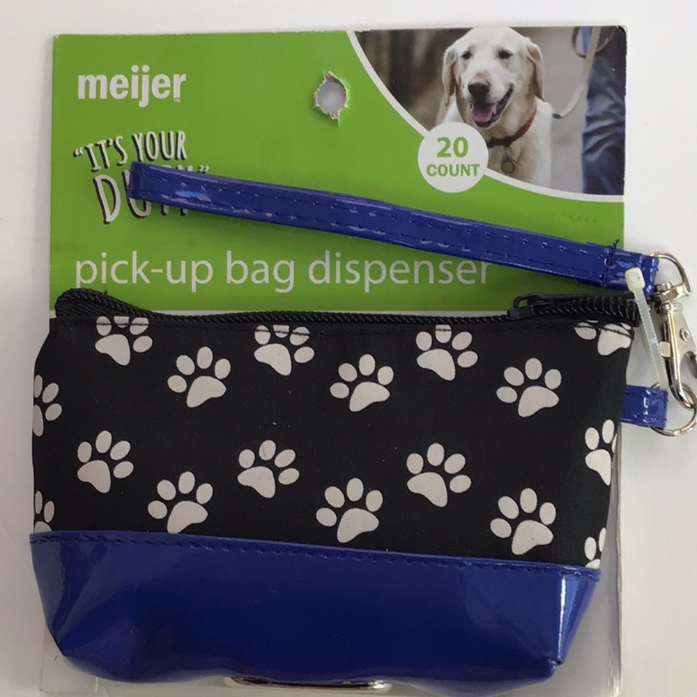 Paw‎ Print It’s Your Duty Pick Up Bag Dispenser Zip Pouch Wristlet  NWT